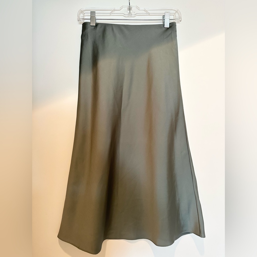 J. Crew Gwyneth Slip Skirt - Slate Green - XXS